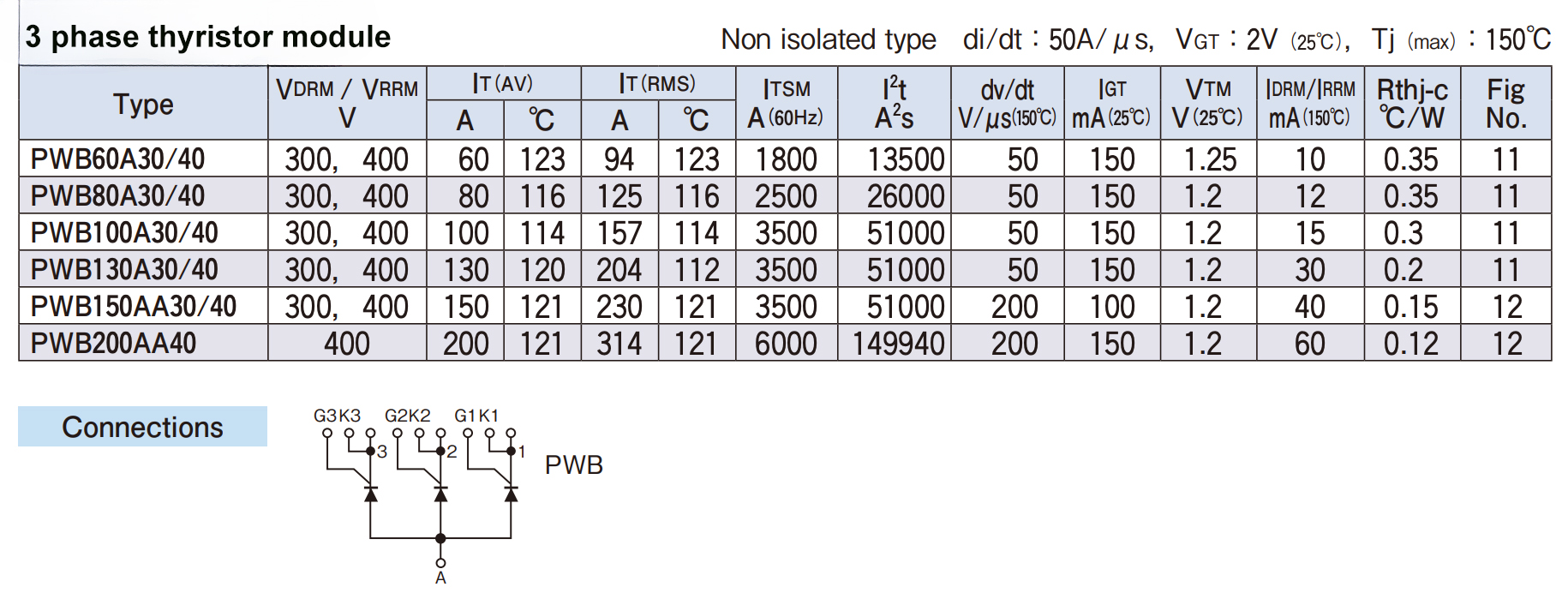 3 phase thyristor module