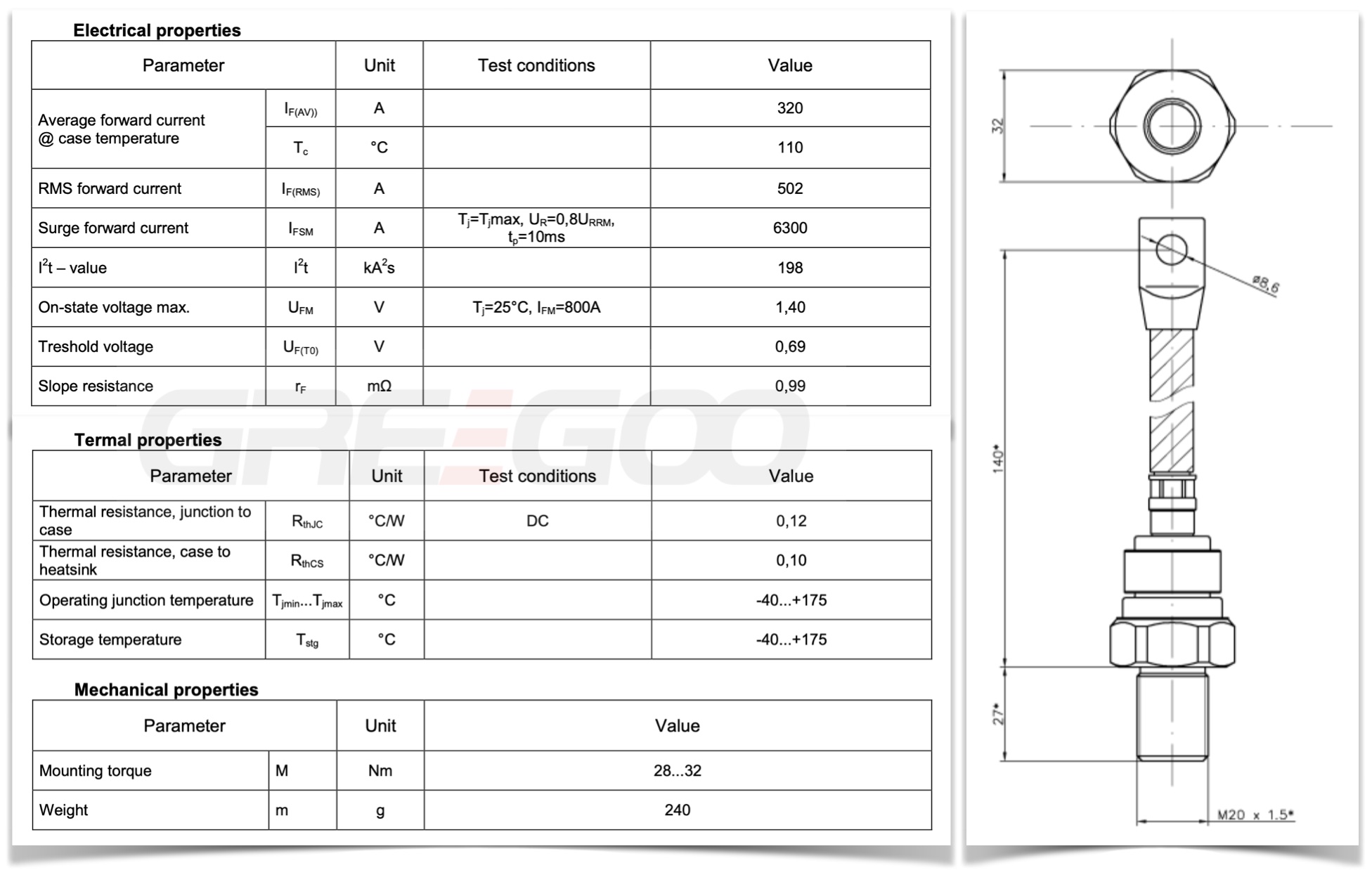 D61-320 Stud Diode