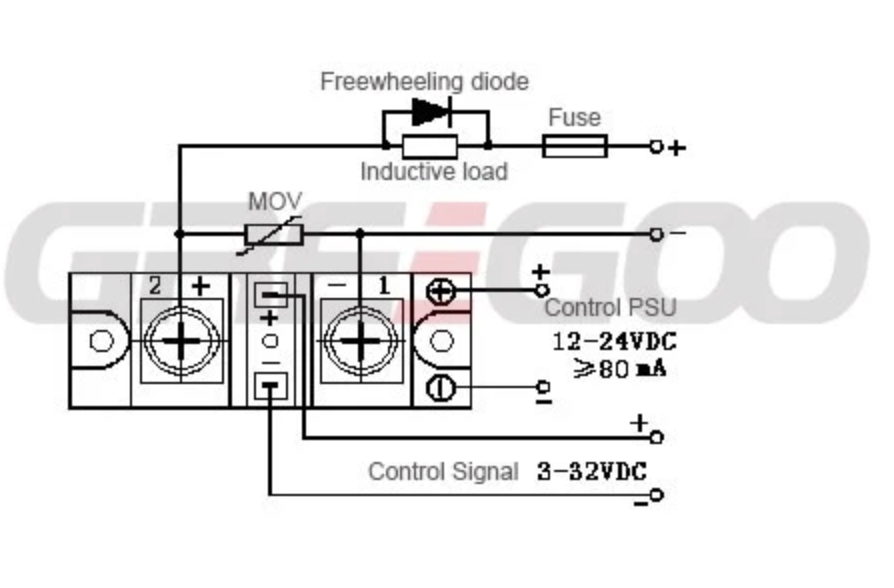 dc ssr for inductive load with freewheeling diode