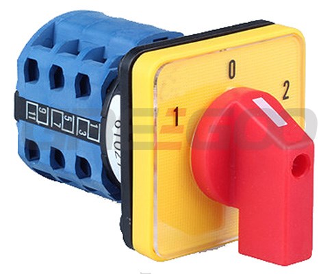 CHANGEOVER SWITCH LW26-20 1-0-2 3P Yellow-Red type