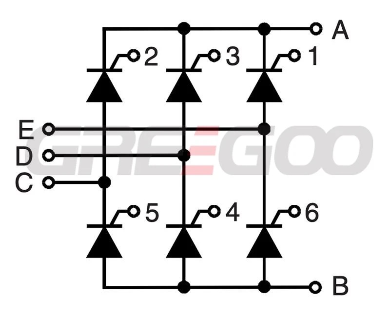 3 phase full controlled rectifier bridge B6C