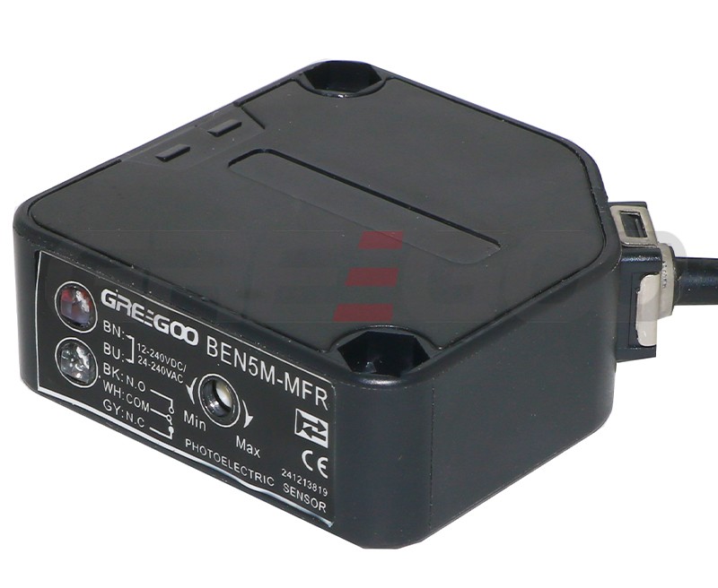 BEN5M-MFR photoelectric sensor front view