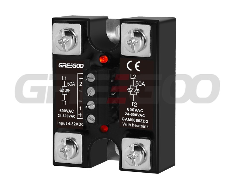 2 phase SSR, 25A, 40A, 50A, 40-480 or 600Vac output