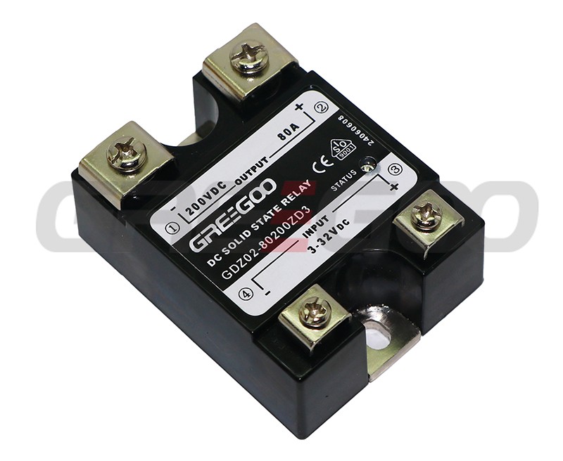 GDZ02-80200ZD3 dc to dc ssr relay, 10A to 180A, 100V to 1200VDC SSR, panel mount.