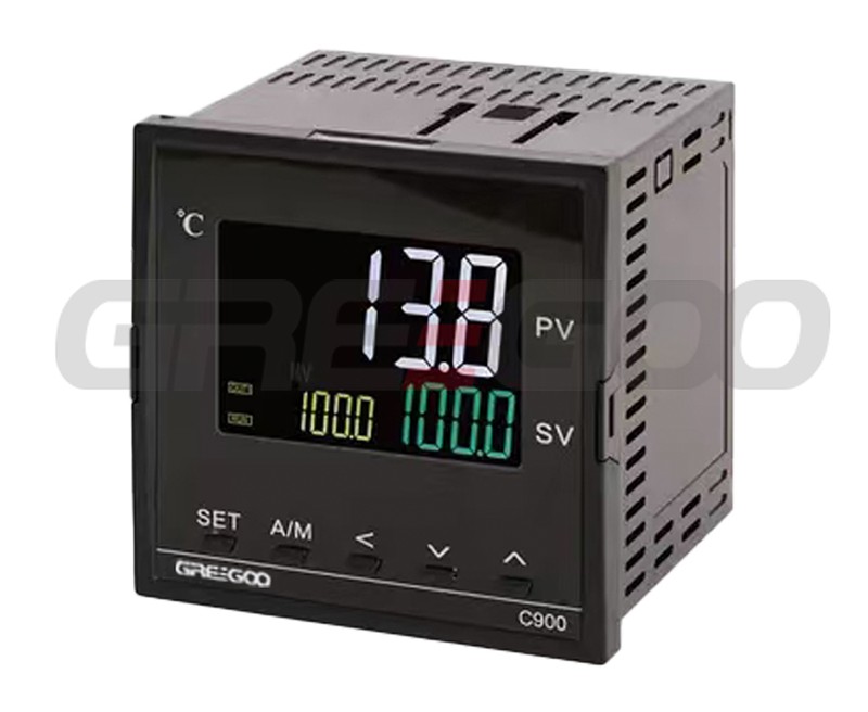 plug-in spring terminal design temperature controller with three-color LCD display RS485 Modbus CPU