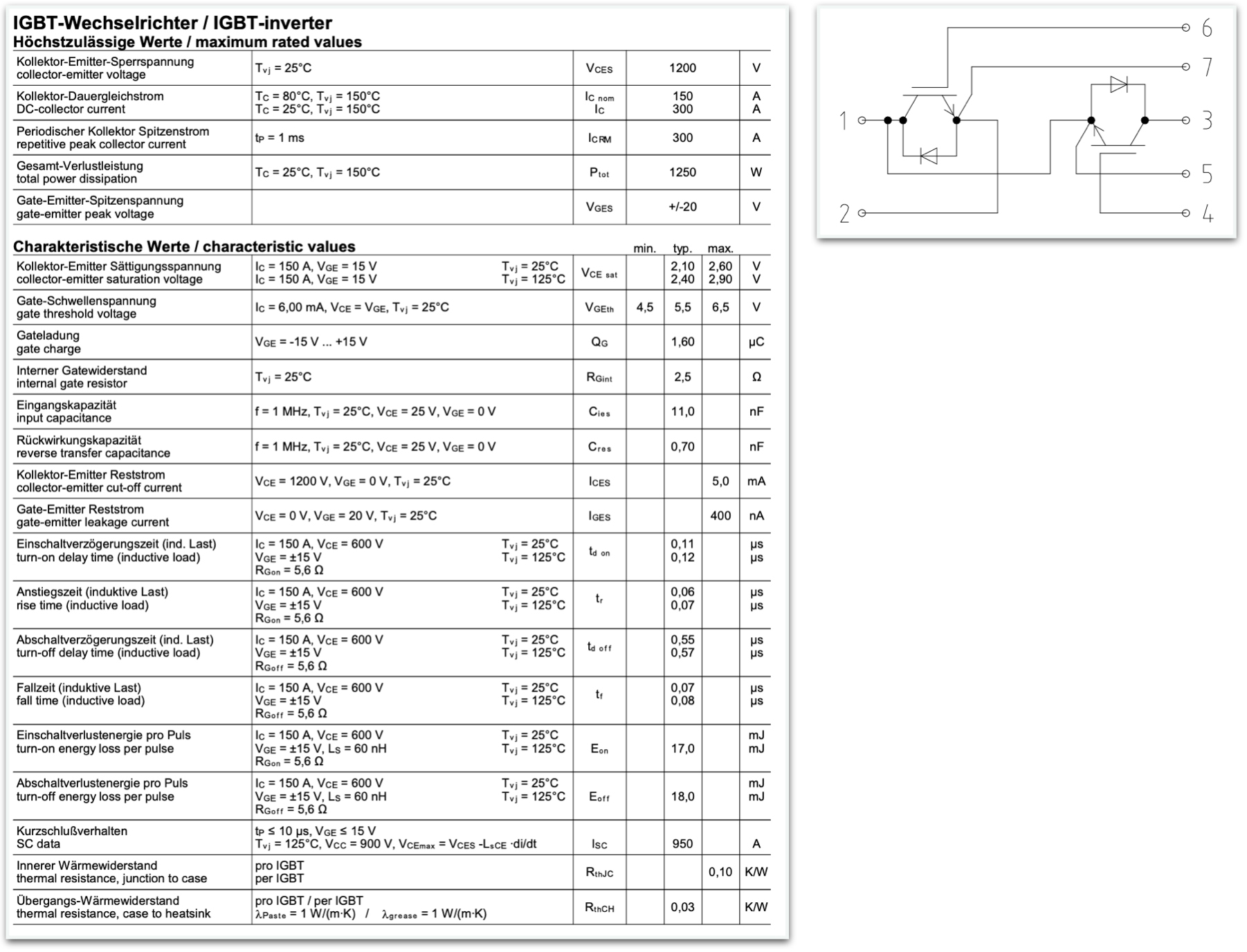 BSM150GB120DLC datasheet