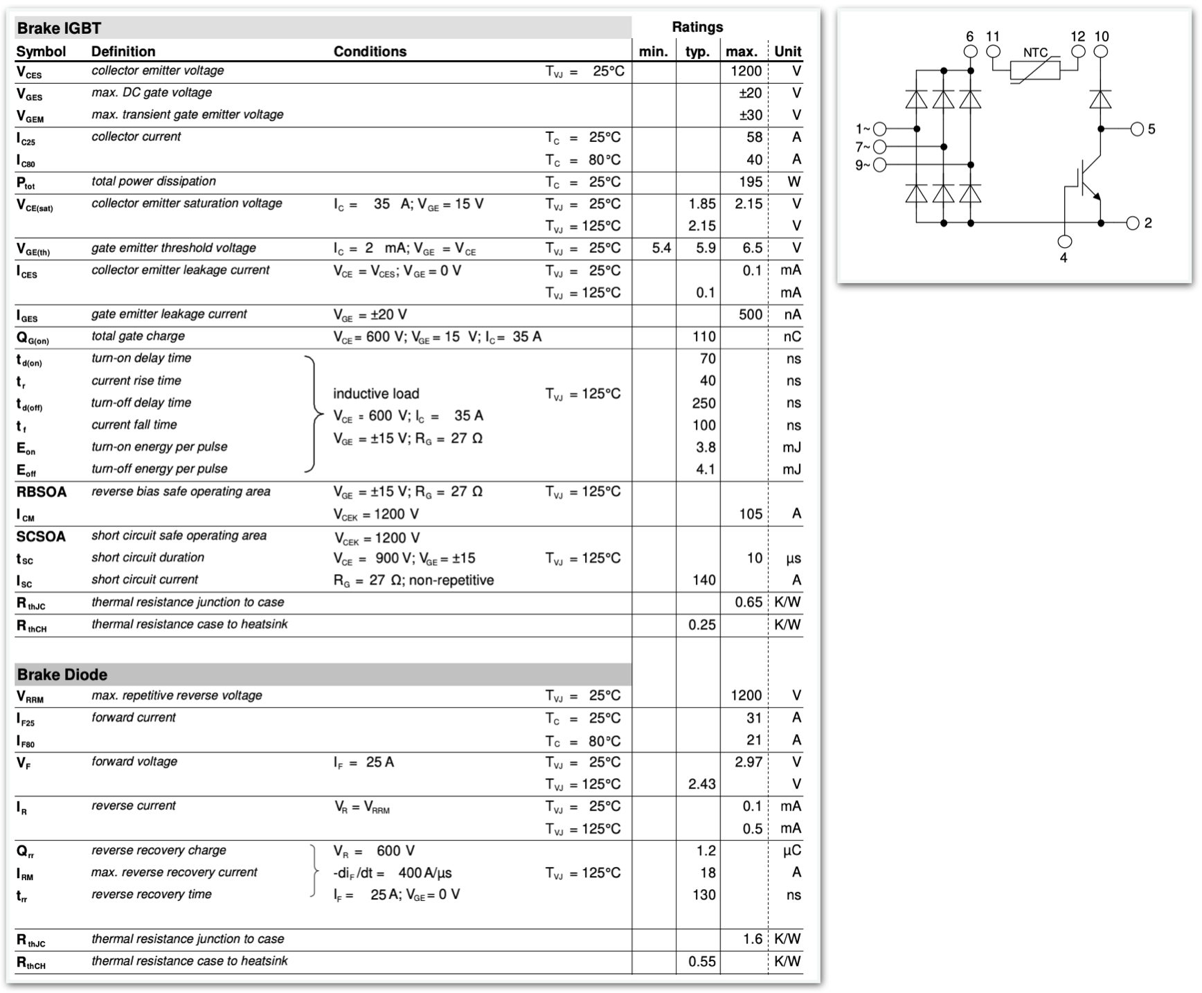 VUB72-16NOXT break igbt diode