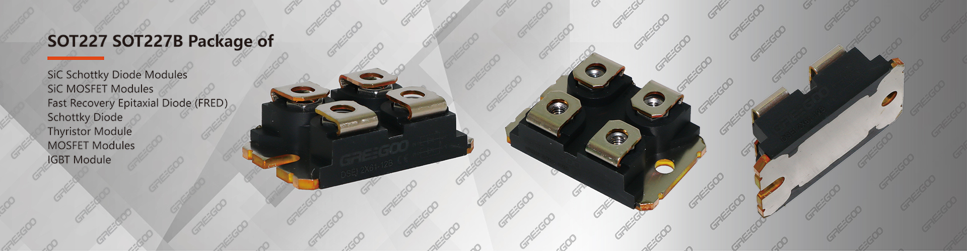 sot227b sot227 package mosfet thyristor igbt sic schotty diode 