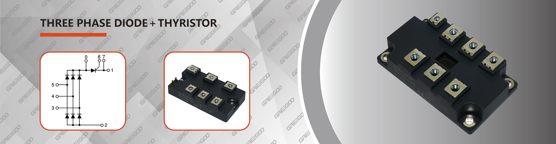 three phase diode bridge with thyristor control module