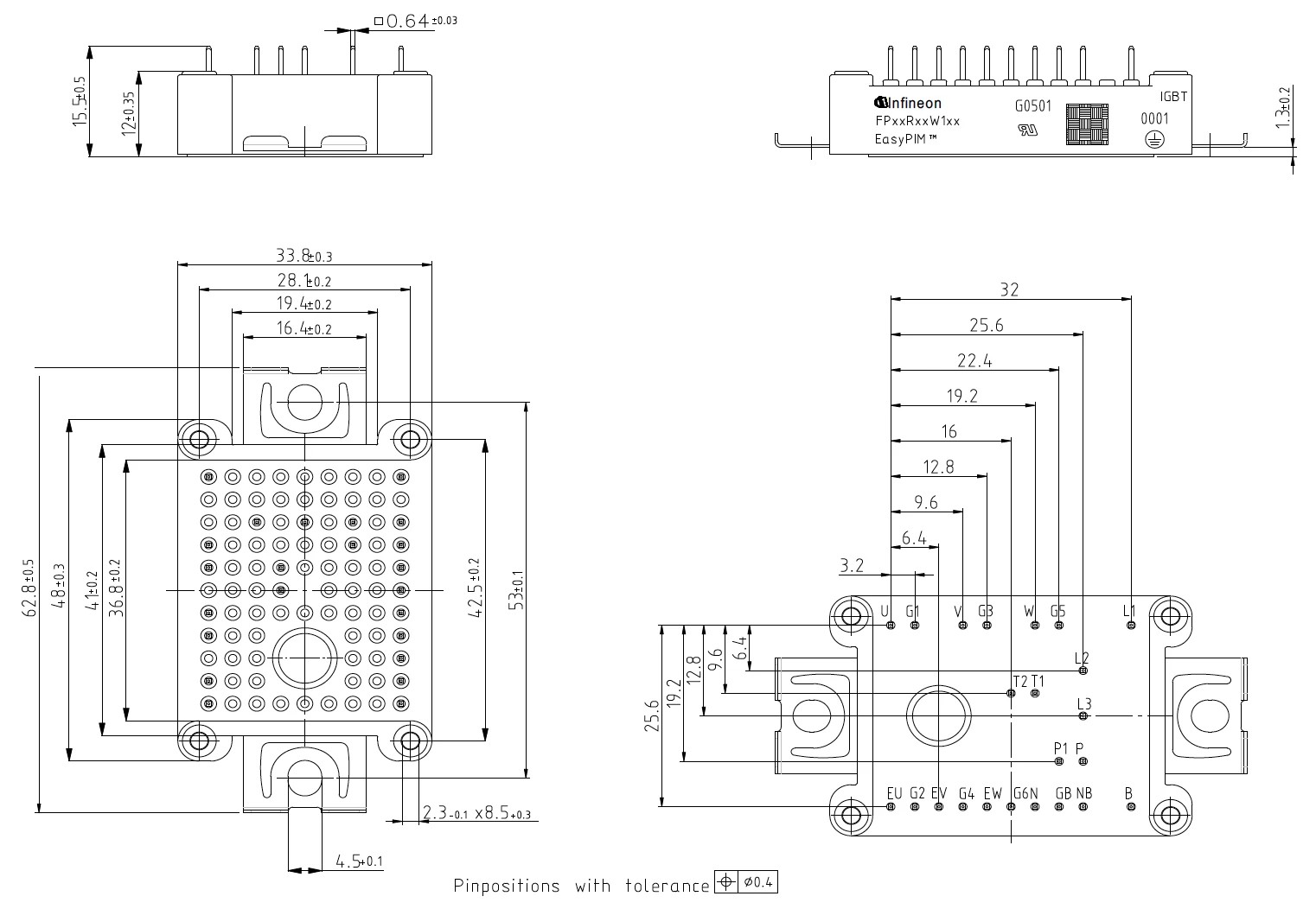 FP15R12W1T4 IGBT4 dimensions