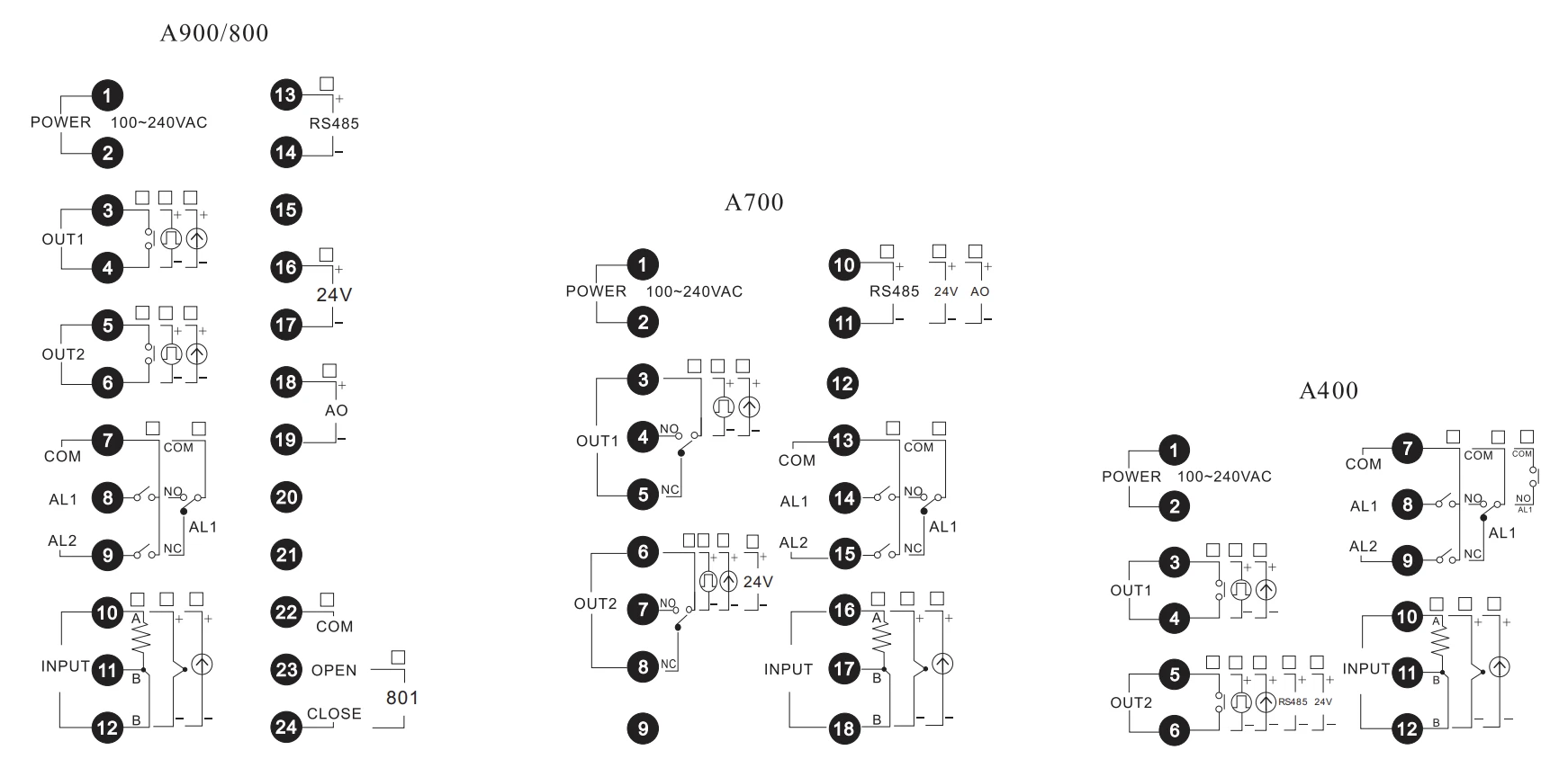 wiring diagram for a900 series temperature controller