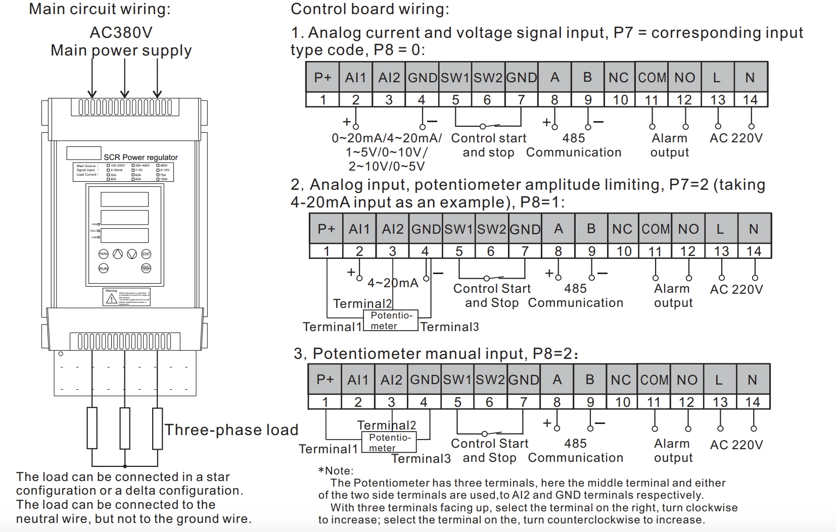 HGW9 intelligent scr controller wiring