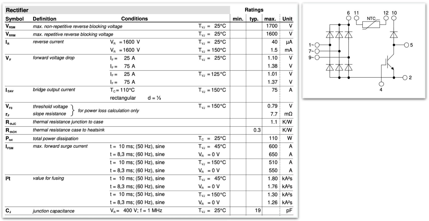 VUB72-16NOXT specification