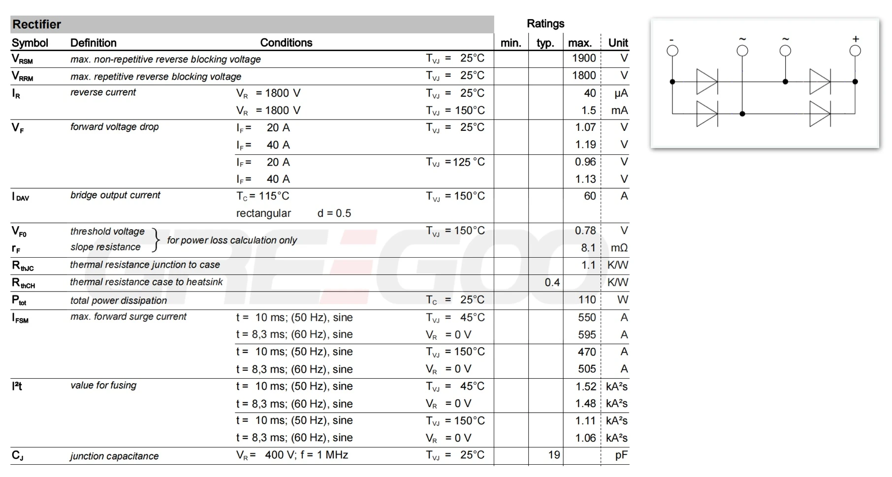 VBO52 1~ Rectifier Bridge