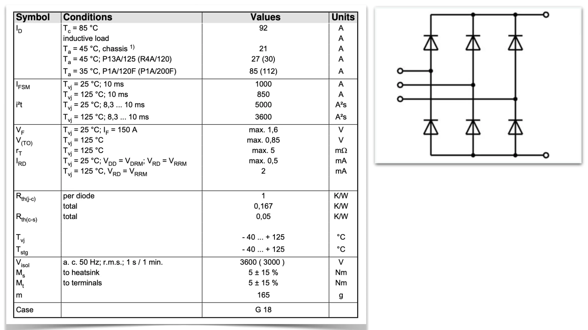 Power Bridge Rectifiers SKD60