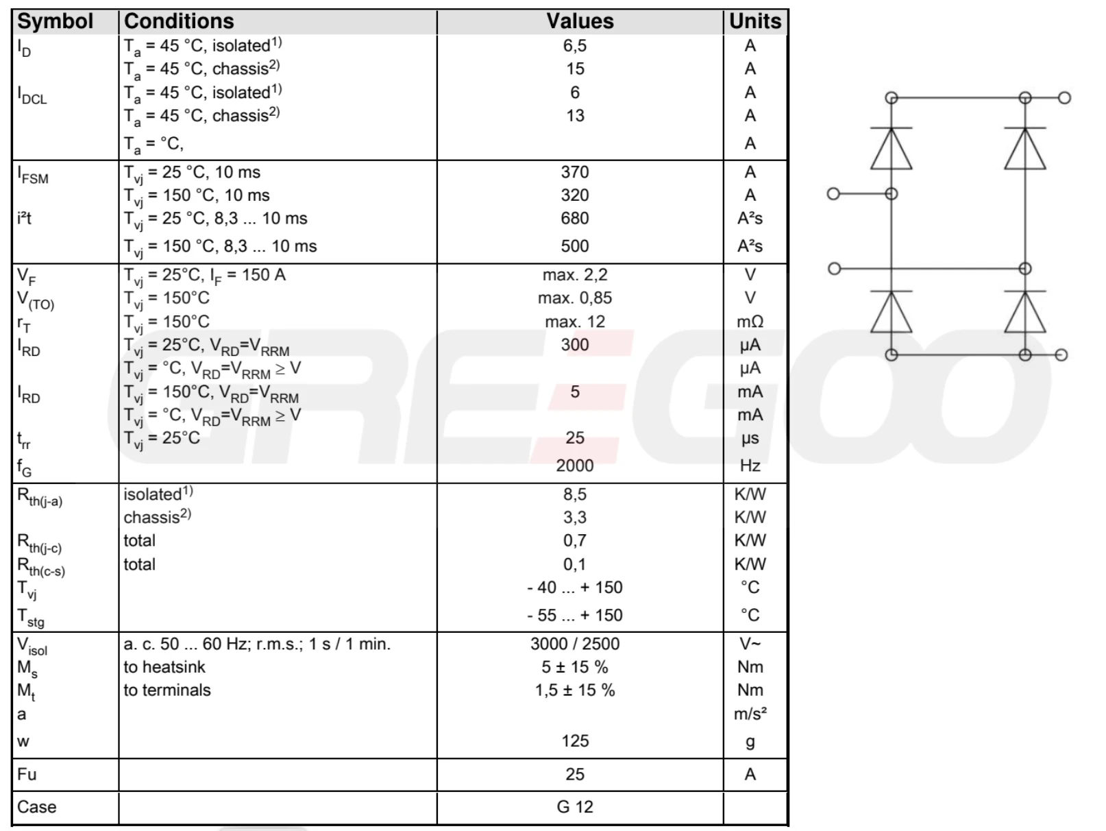 SKB30 Power Bridge Rectifiers