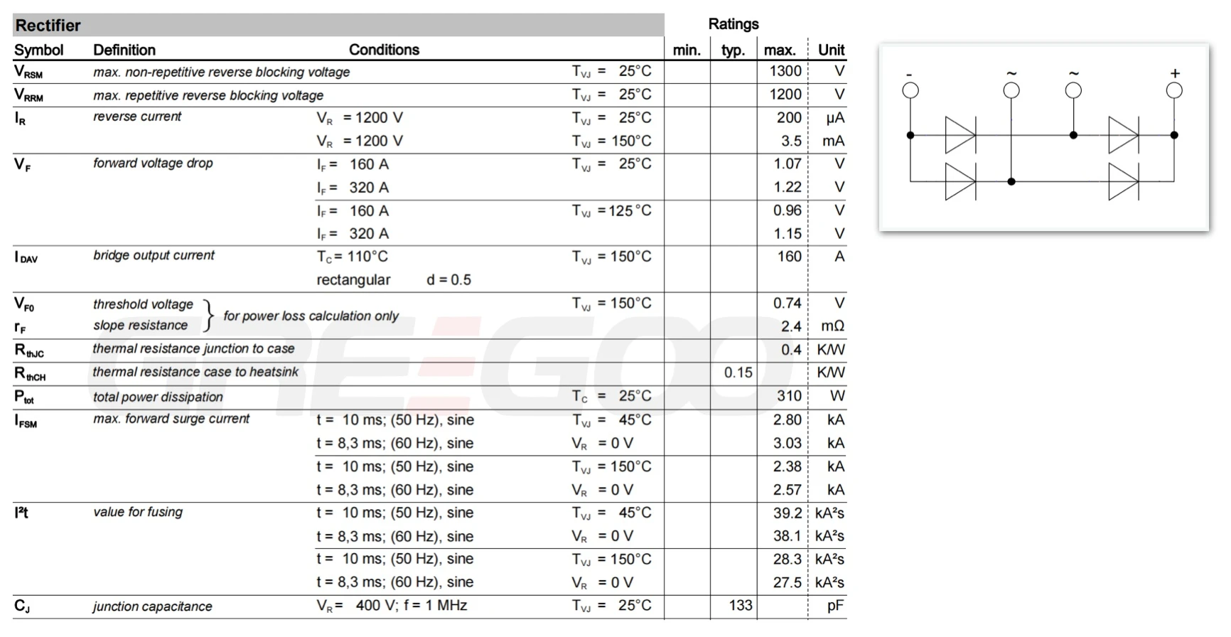 VBO160 1~ Rectifier Bridge