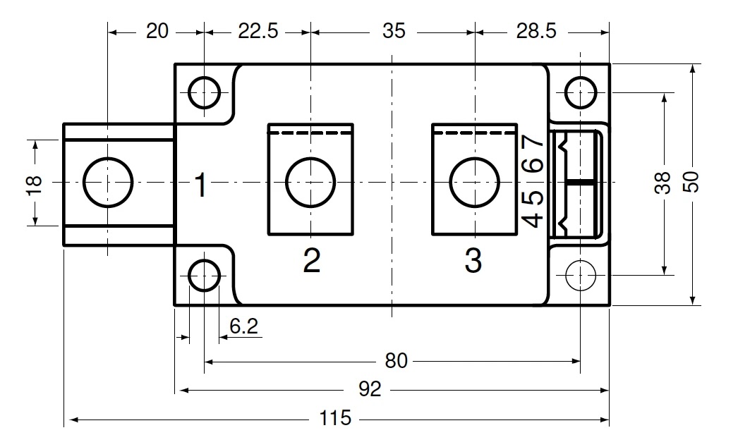 255A ixys thyristor diode module dimensions