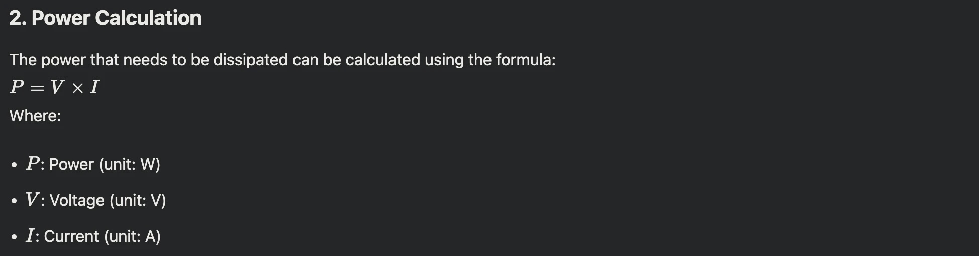 Power Calculation of heatsink