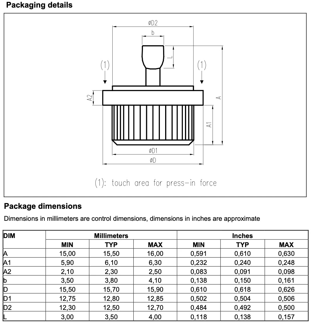 dimensions of byy57a 58a
