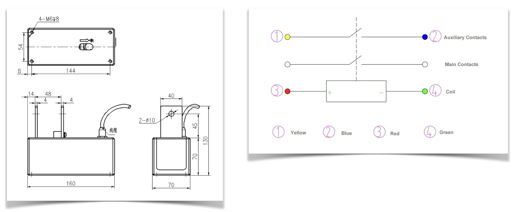 fast vacuum contactor cnf-400A/1.14KV