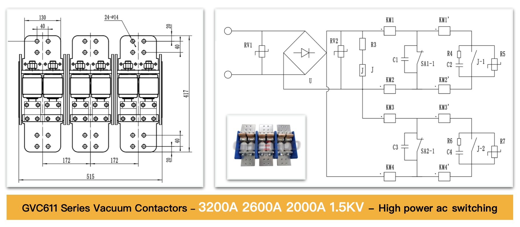 3200A 2600A Vacuum Contactor