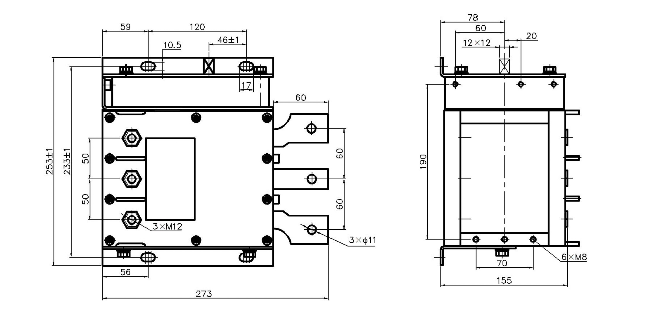 ghk-500 Three-Phase AC Isolating Phase Change Switch 500a 1.14kv