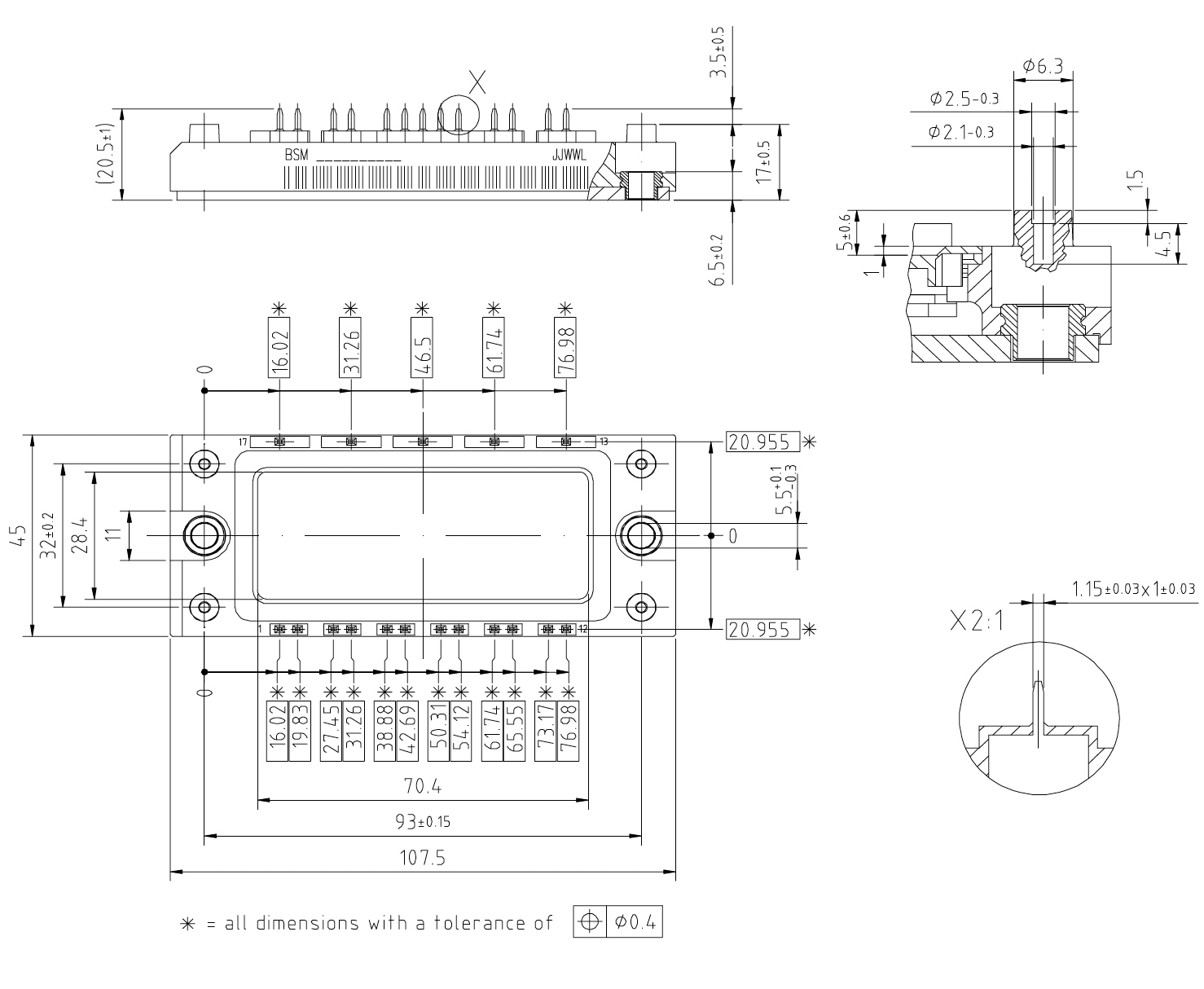 BSM50GD120DN2 Package outline