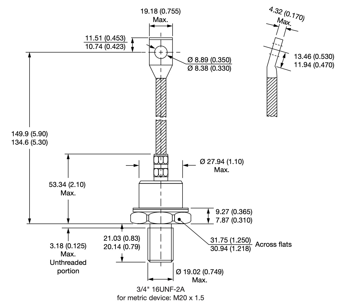 DO-9 stud base diode casing dimensions