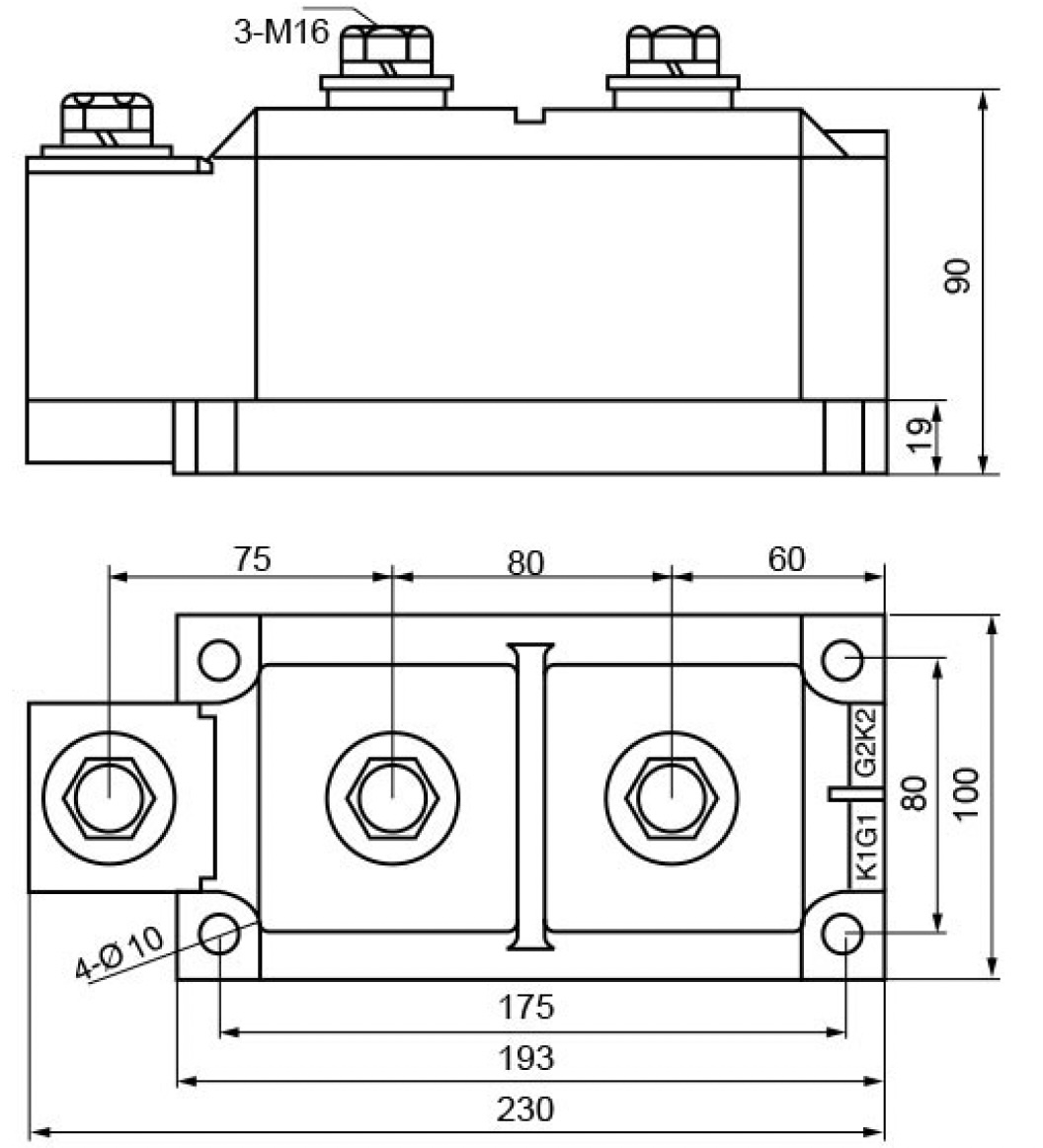 w100 1500a semiconductor module outline