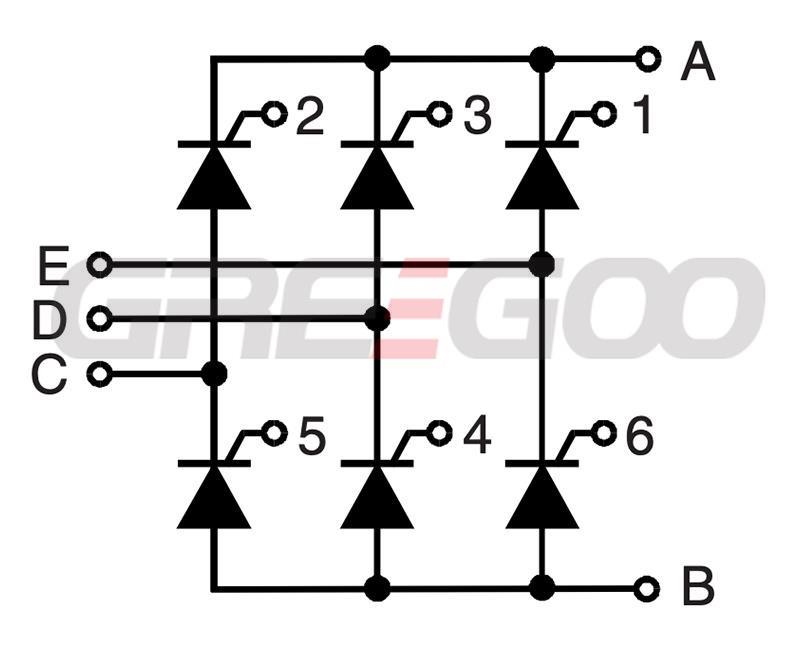 3 phase full controlled rectifier bridge B6C