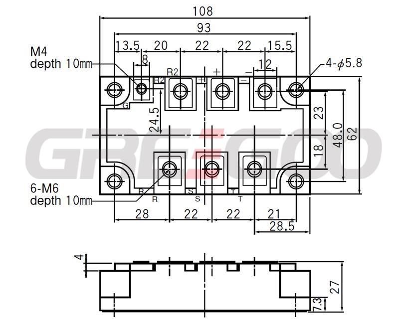 DFA150AA160 DFA150AA80 three phase diode built in thyristor