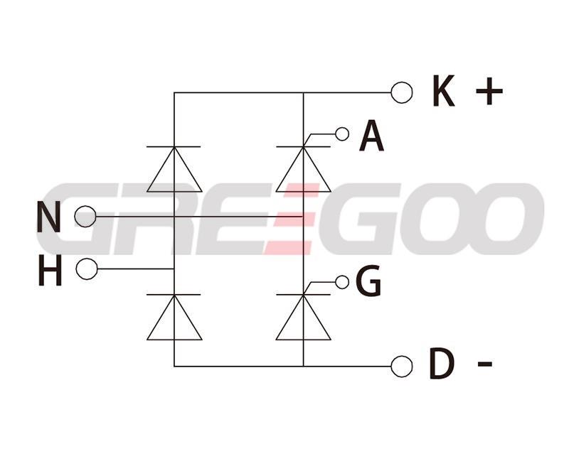 Single phase half controlled diode bridge module