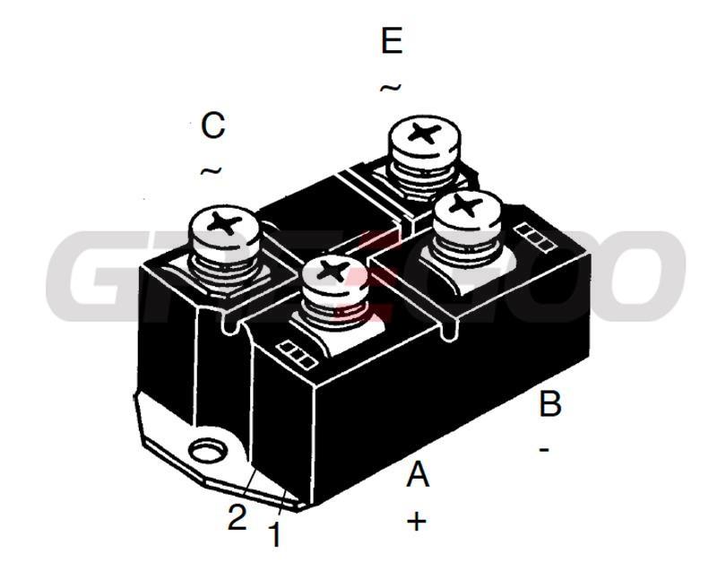 VHF85 VHF125 Half Controlled Single Phase Rectifier Bridge with Freewheeling Diode